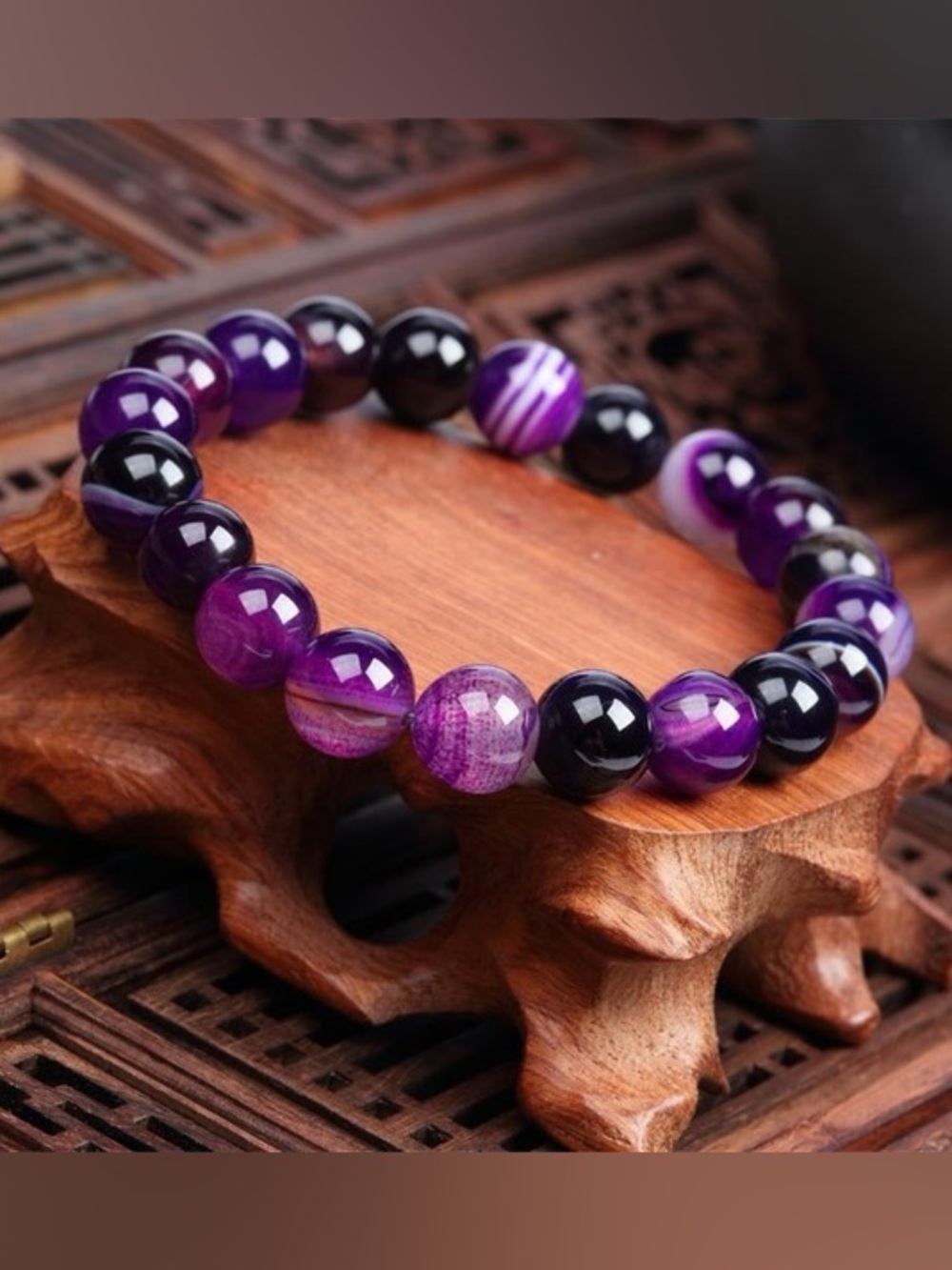 🆕New Purple Agate 8mm Healing Gemstone Bracelet